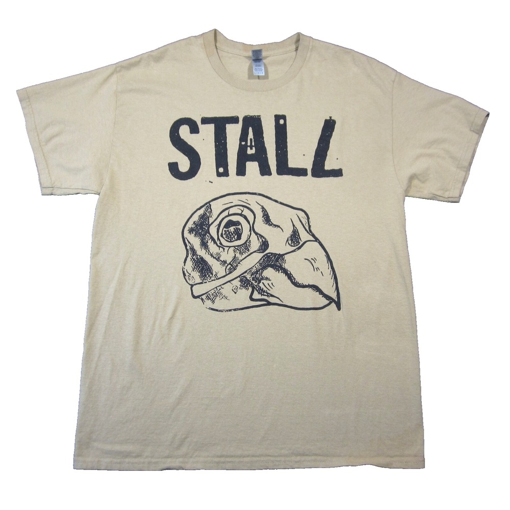 Stall T-Shirt Mens L Beige Bird Skull Punk Indie Rock Band Concert Ohio‎ Music